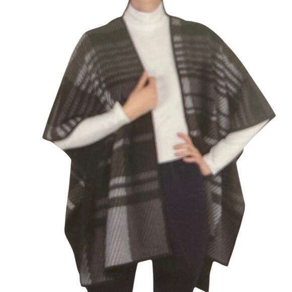 IKE BEHAR Womens  Black and Gray reversible Wrap One Size - Picture 1 of 6